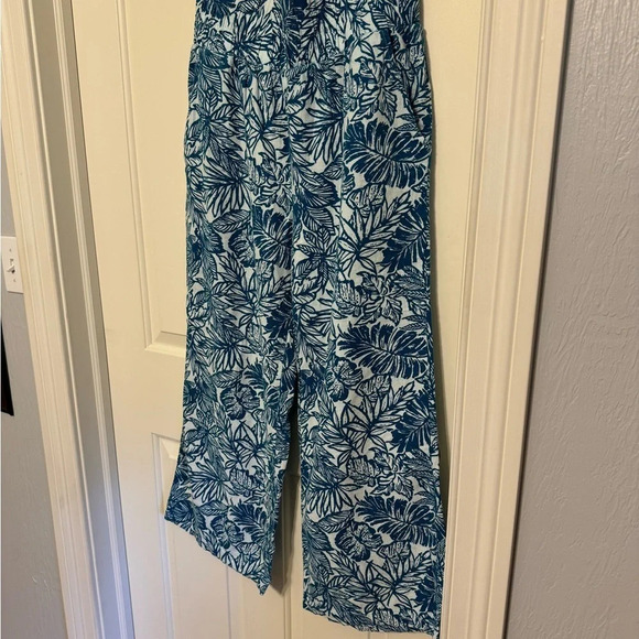Sincerly Jules Pants - WNS Sincerely Jules Linen Pant Sz XL Floral Leaf Pattern
